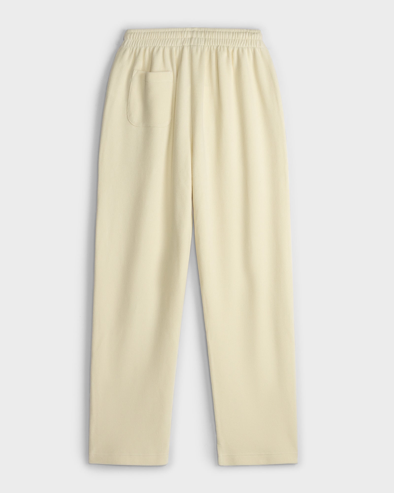 Cream Ribbed Sweatpants