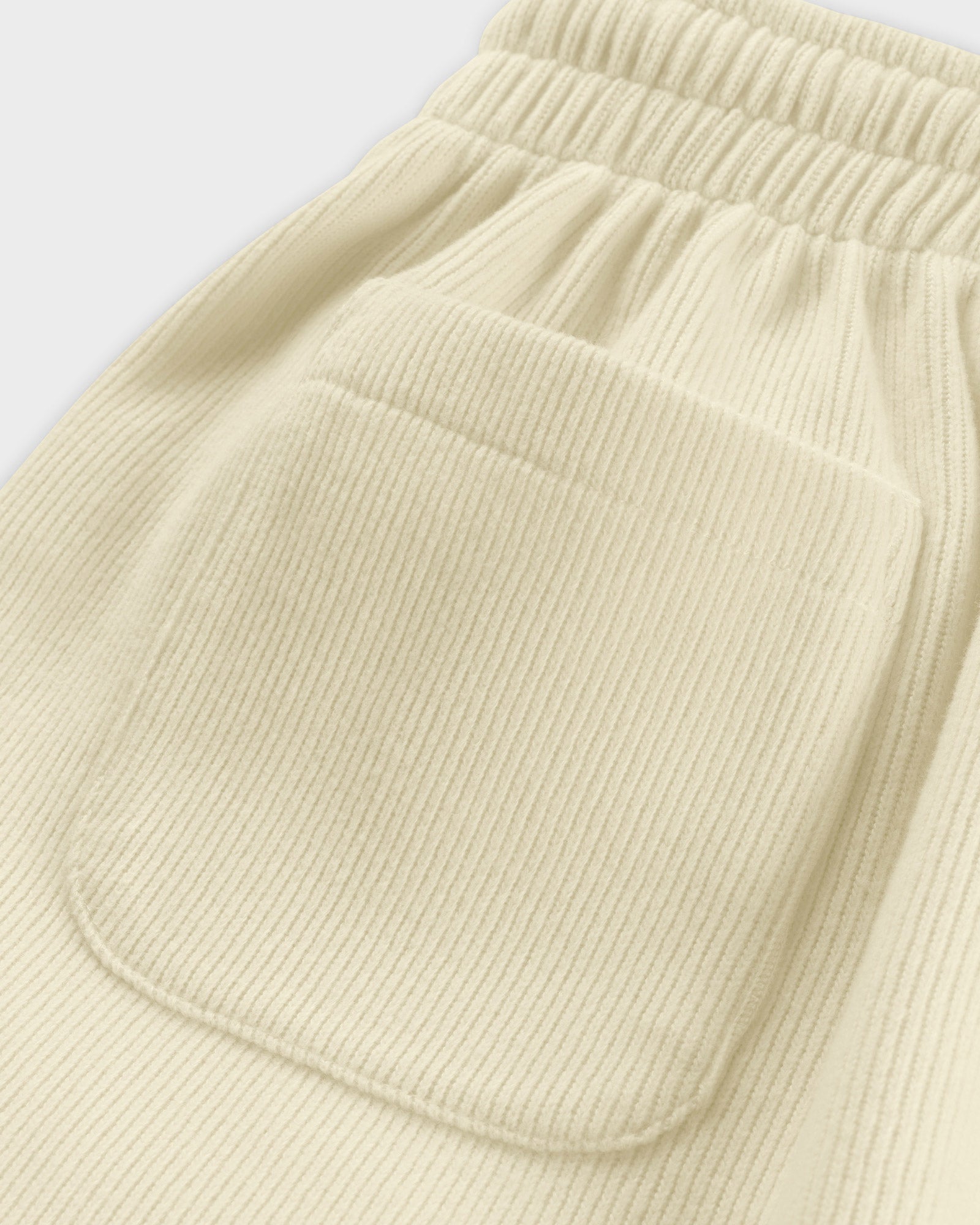 Cream Ribbed Sweatpants