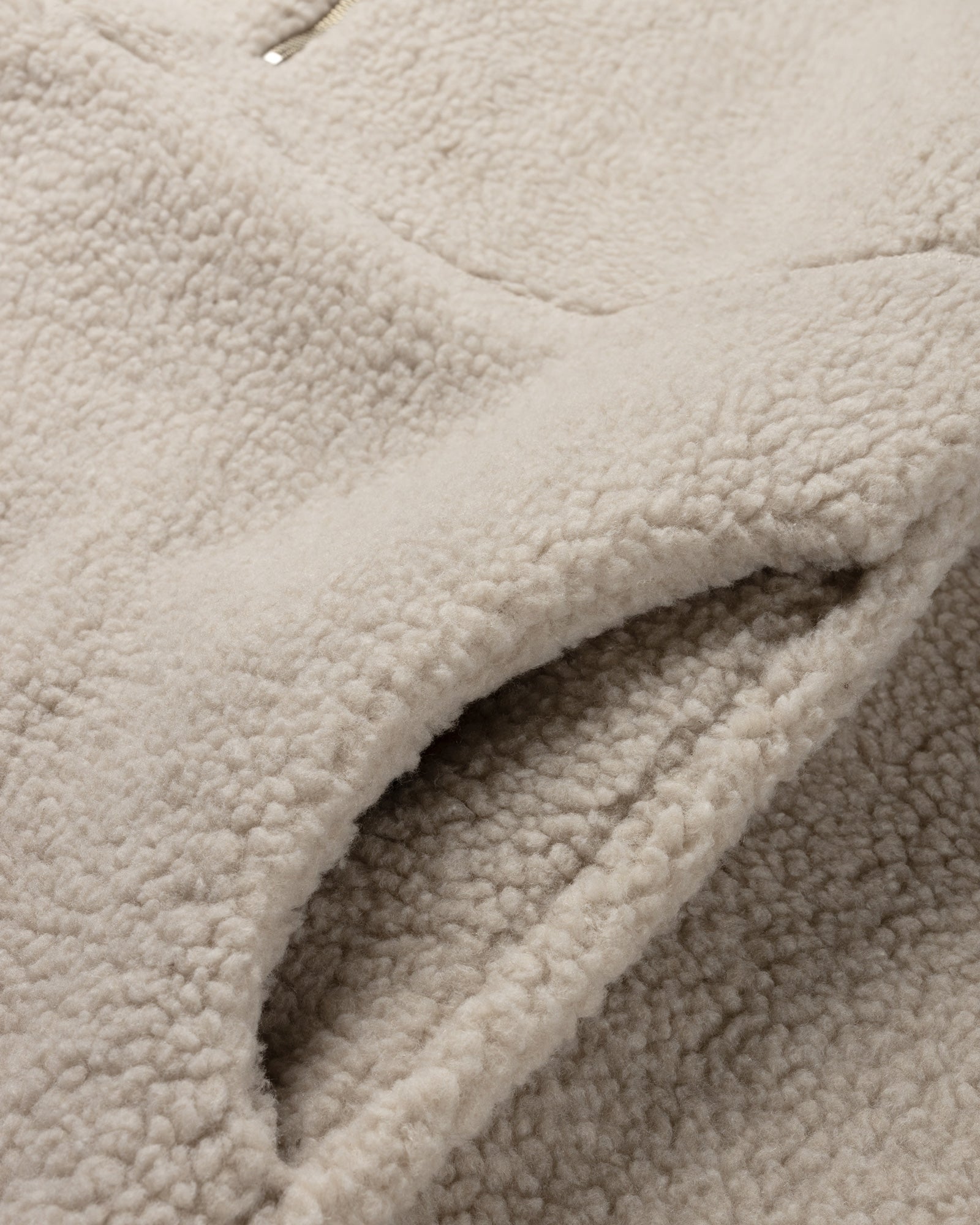 Cream Shearling Zip Throw