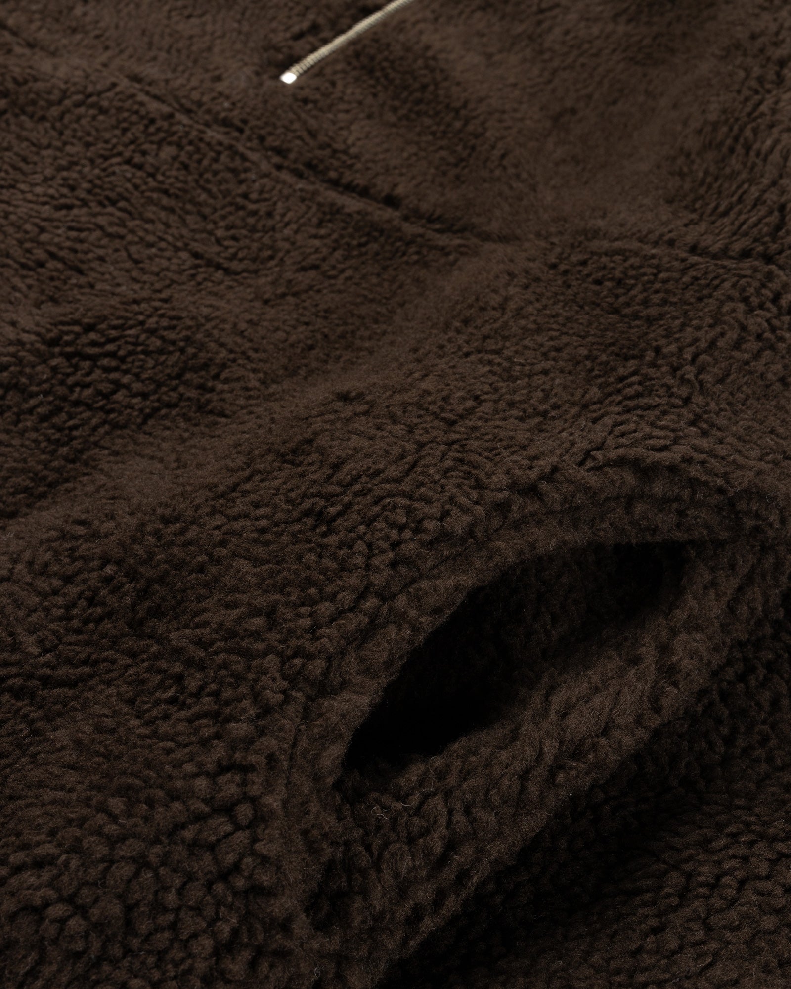 Dark Brown Shearling Zip Throw